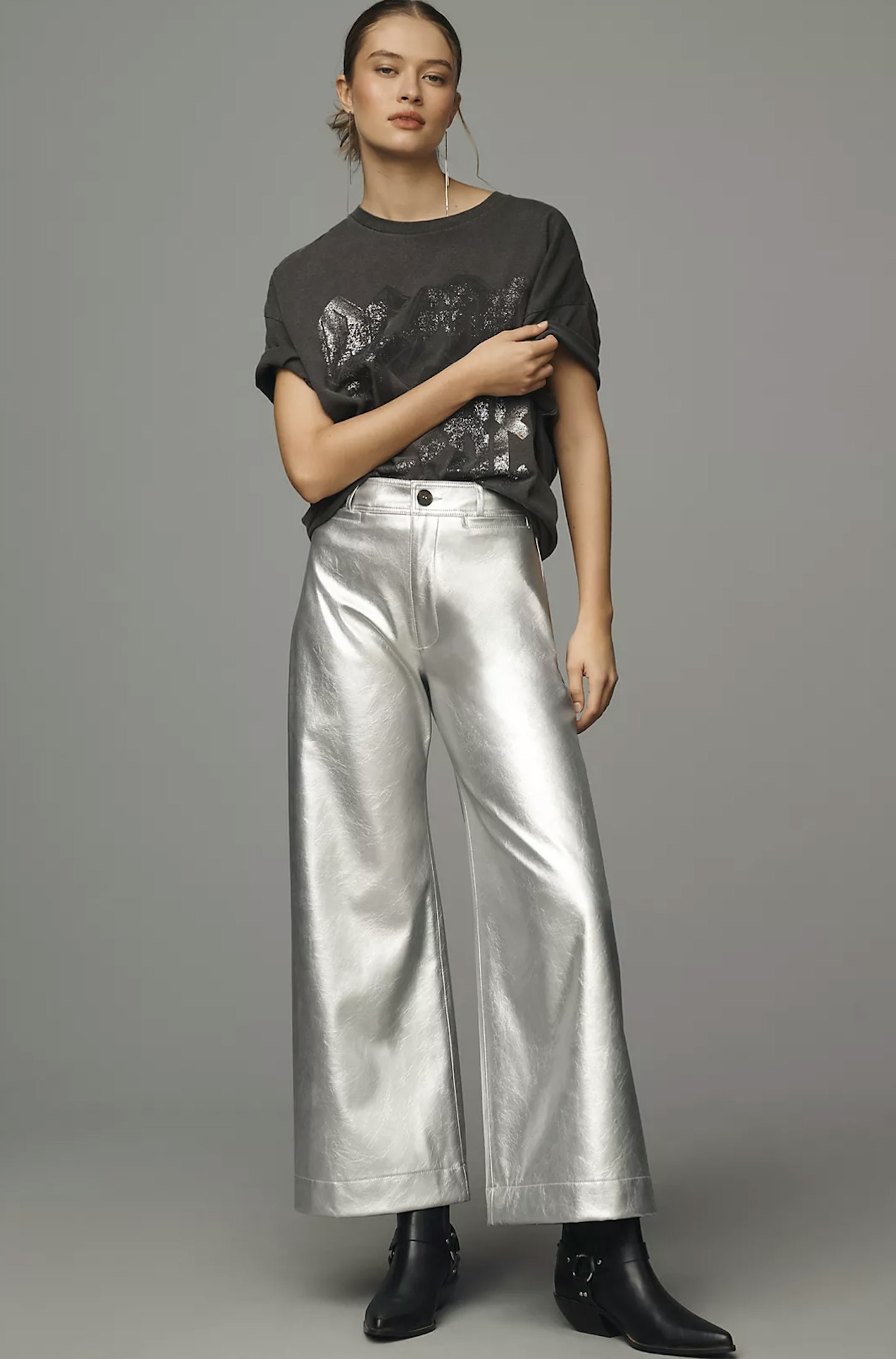 silver trousers