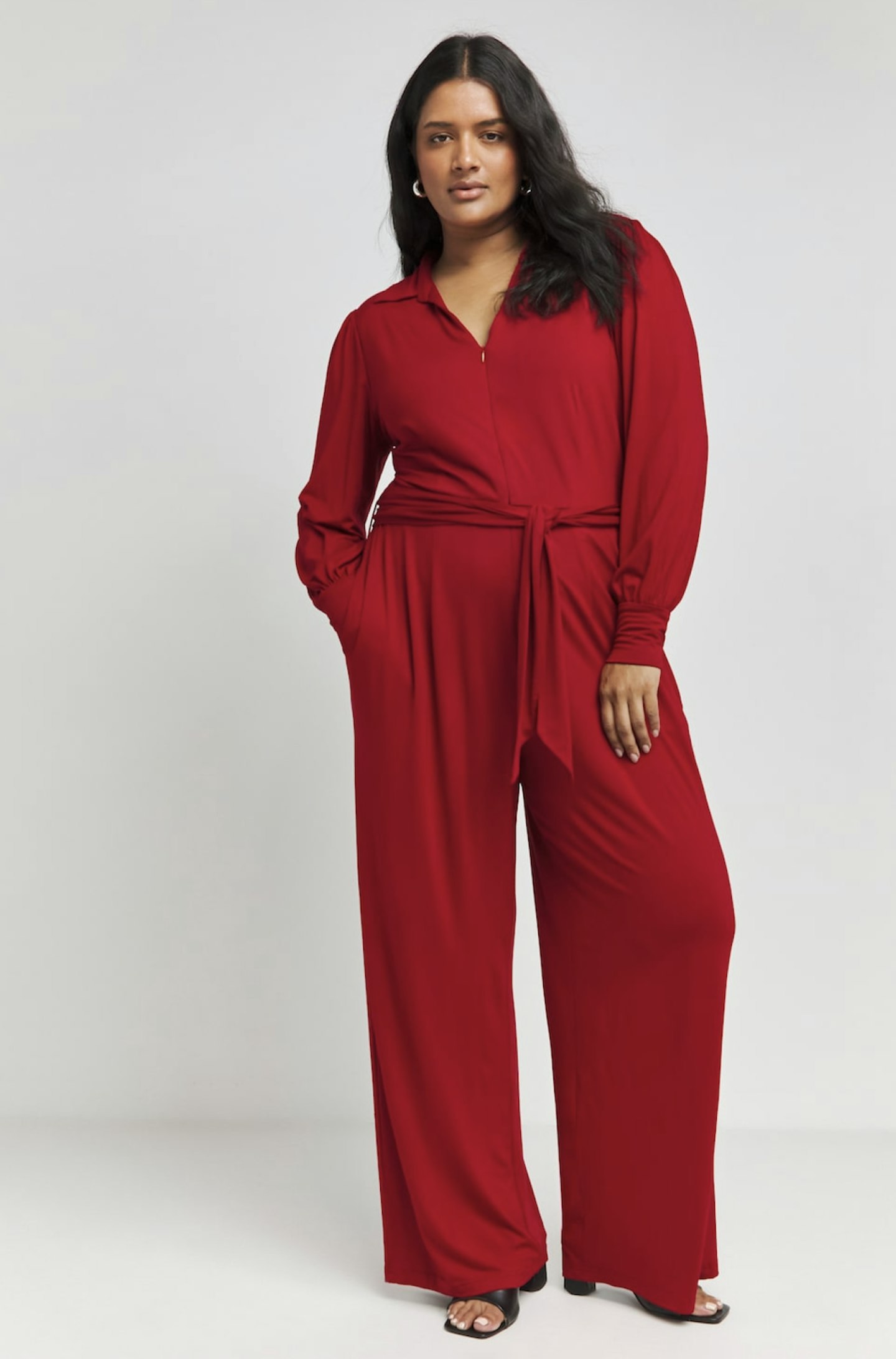 red plus size jumpsuit