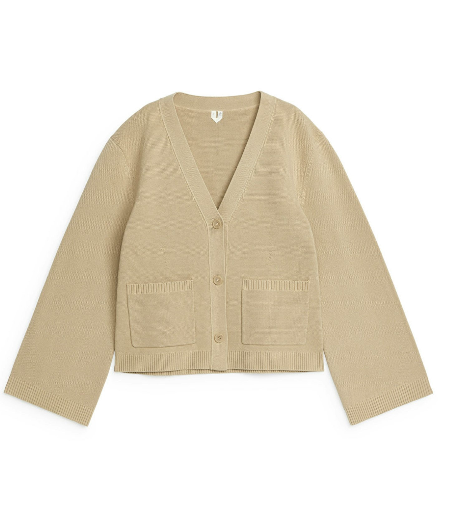 Arket, Cotton Cardigan In Beige