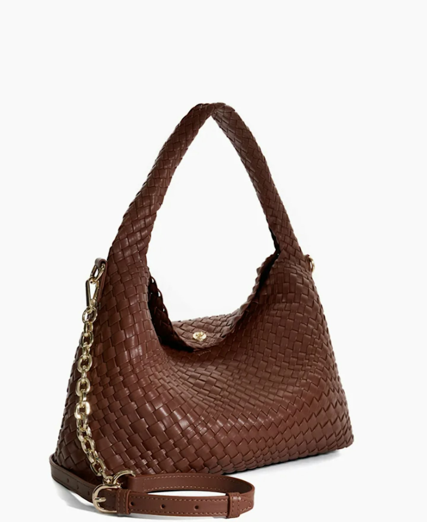 Dune brown woven leather bag