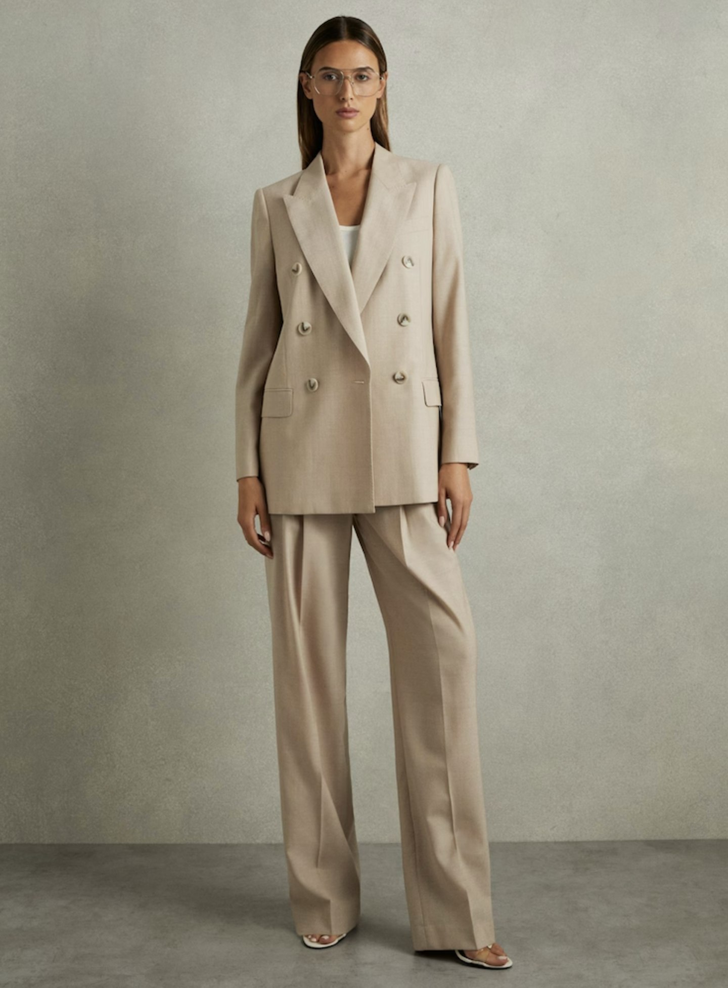 Reiss beige suit