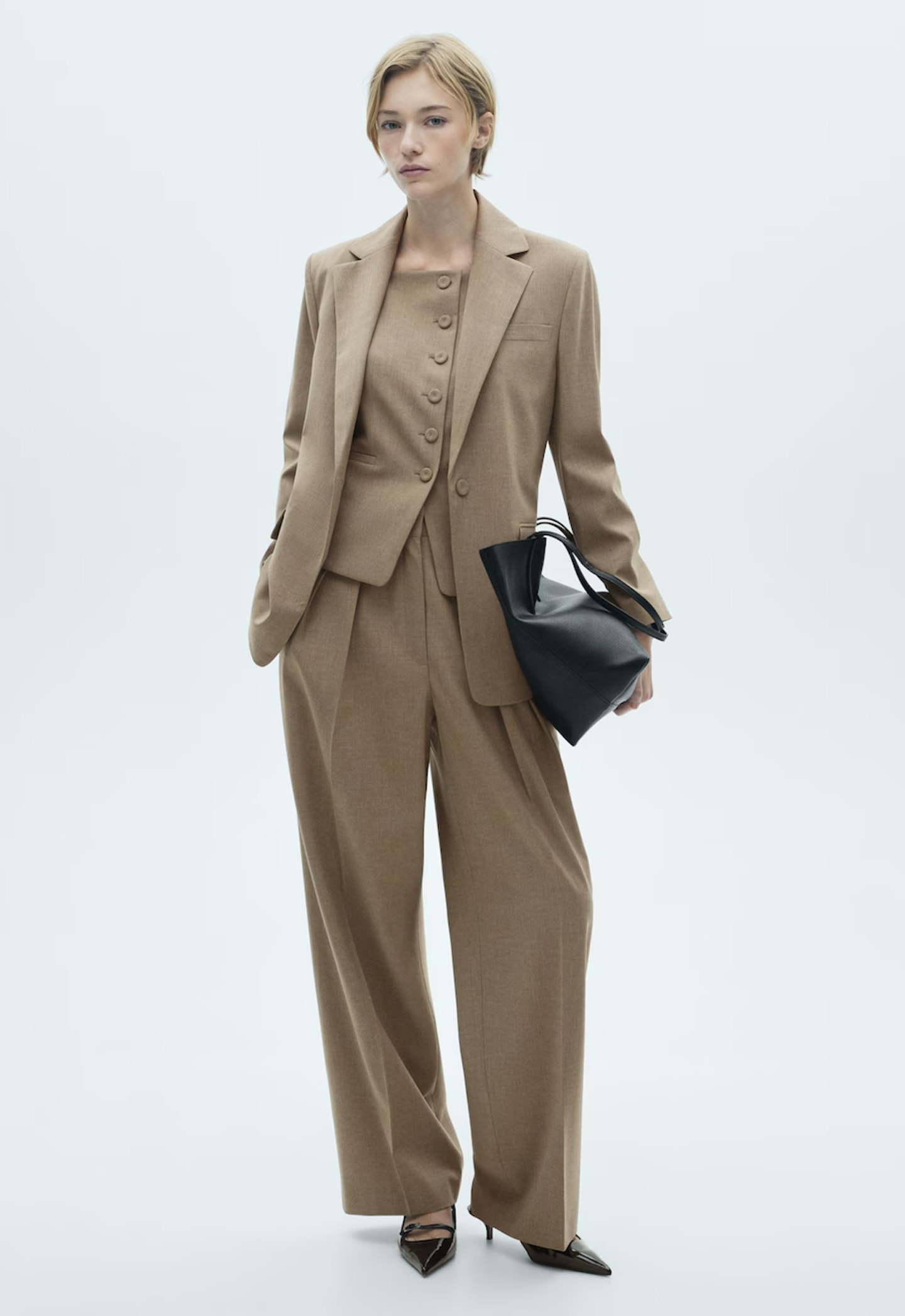 Mango beige suit