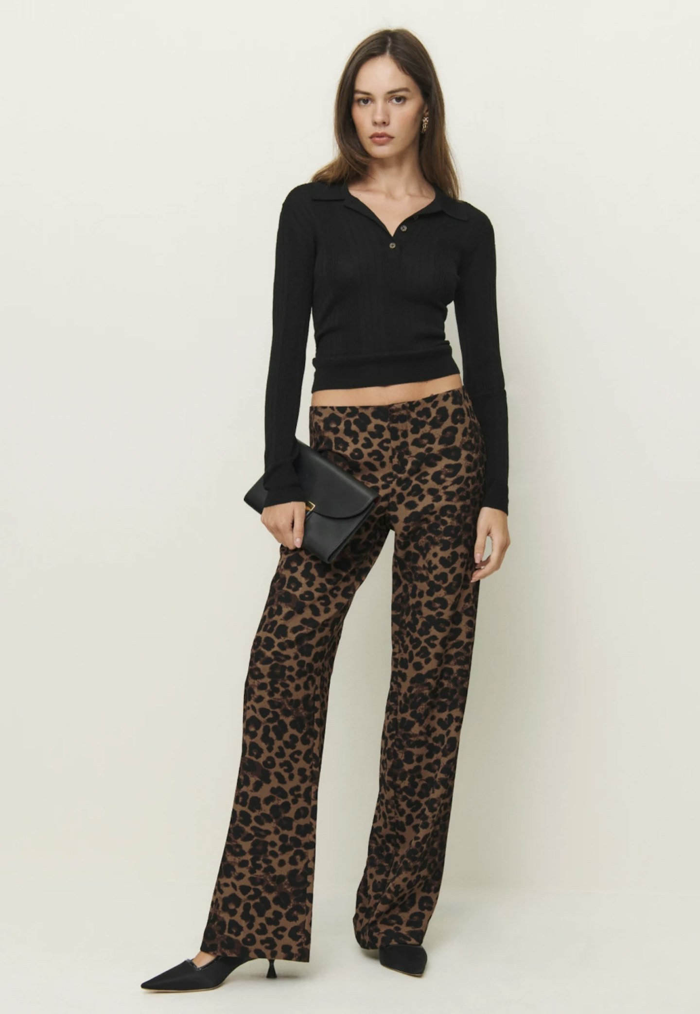 Reformation leopard print trousers