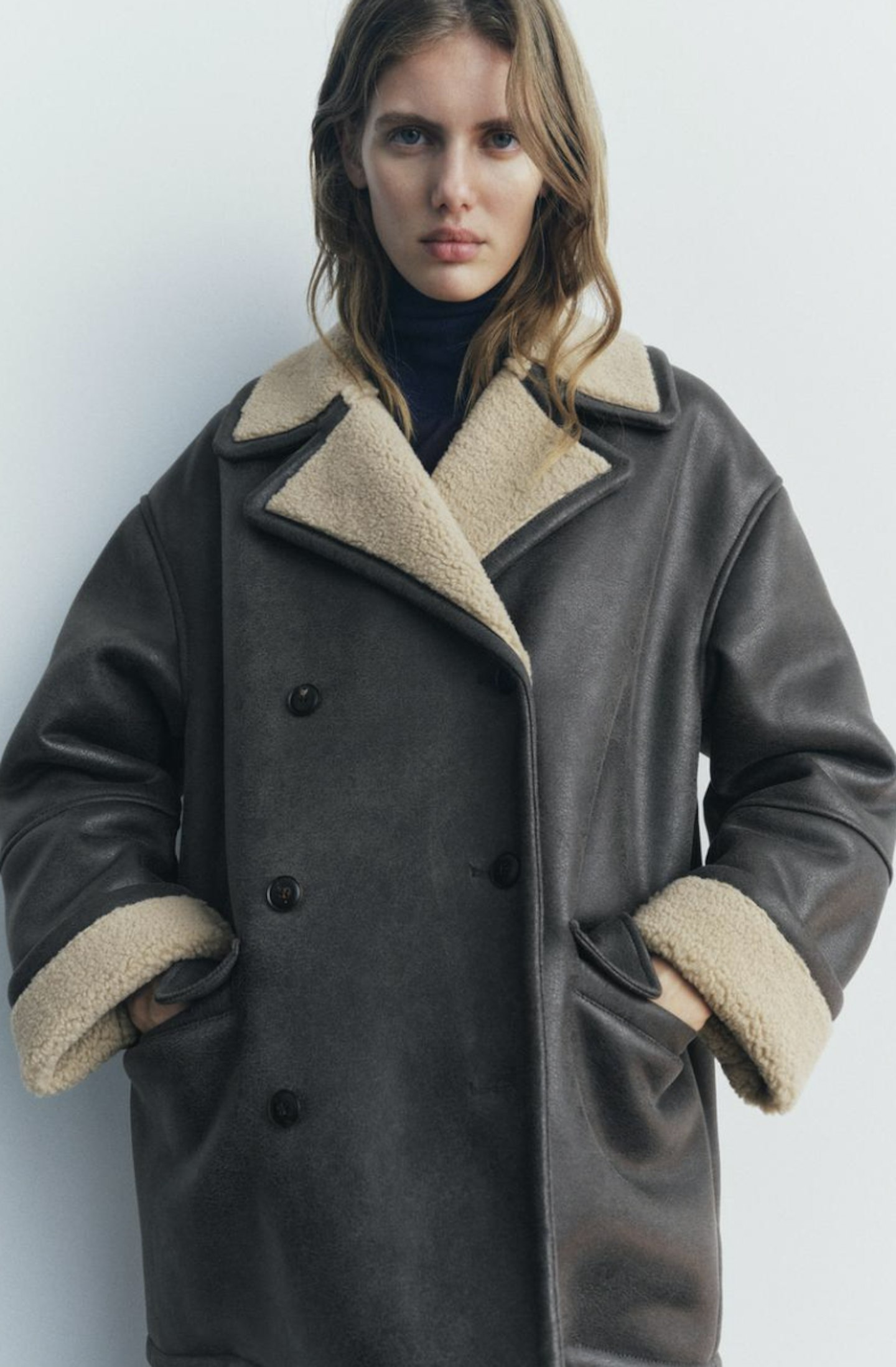 Zara black friday shearling coat