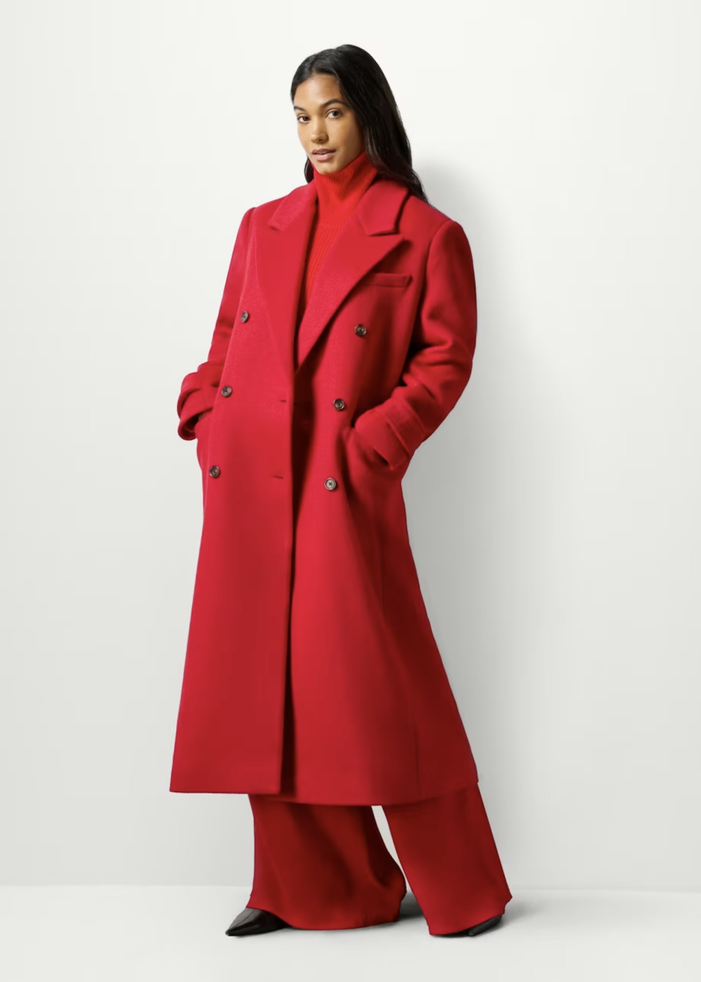 red wool coat