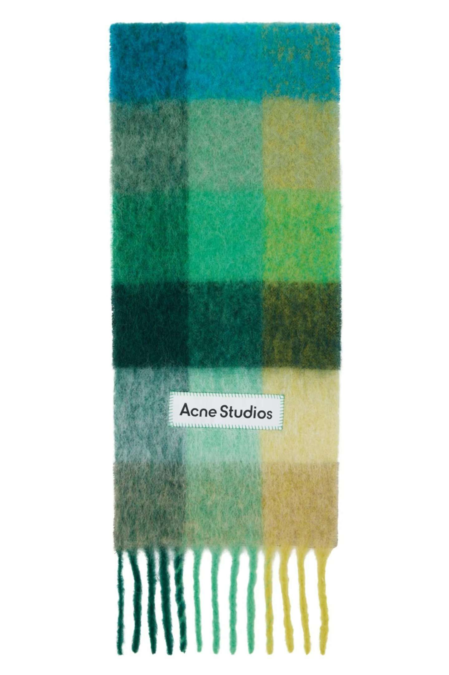 Acne studios Green & Blue Mohair Checked Scarf