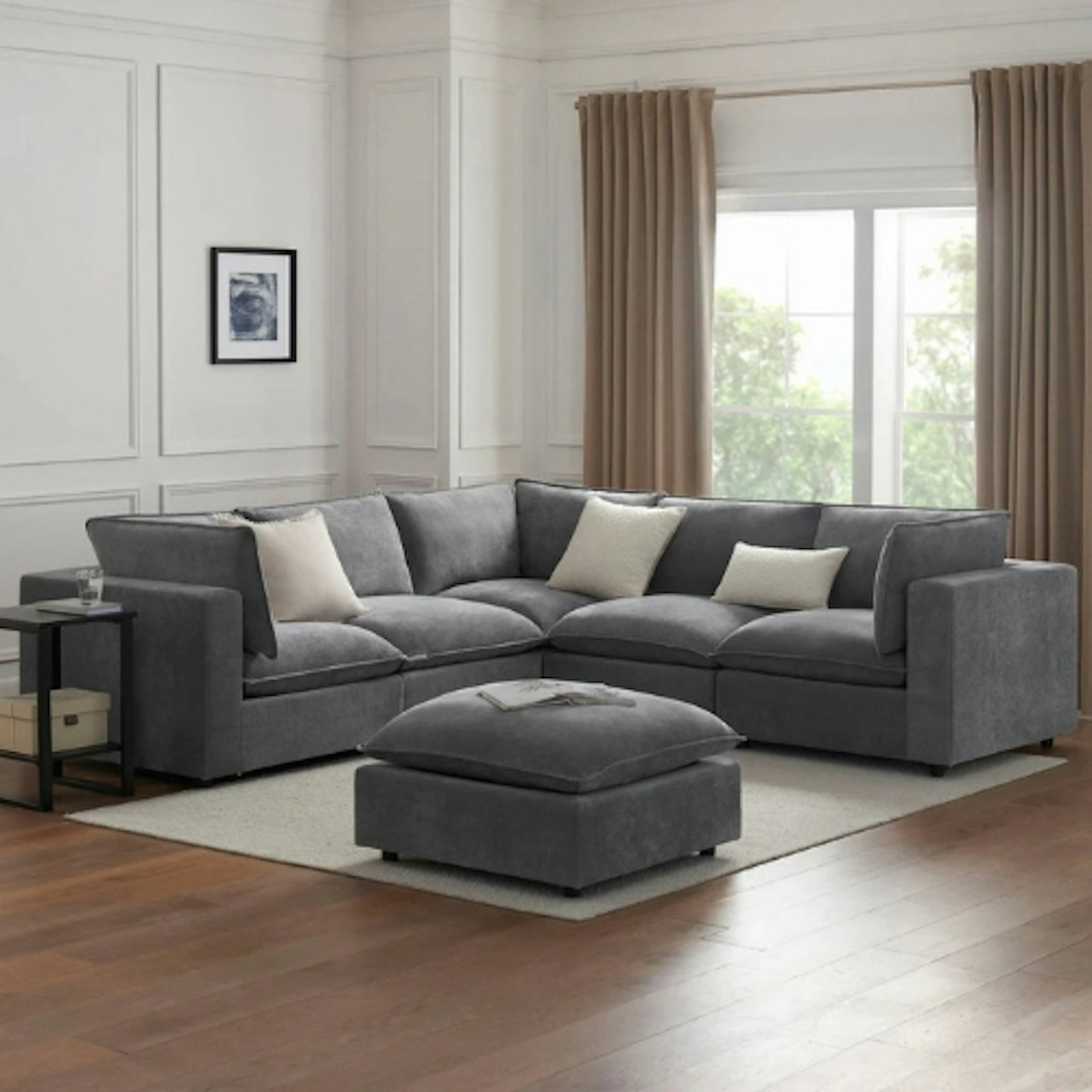 Dusk Boston Left Hand Corner Sofa - Grey