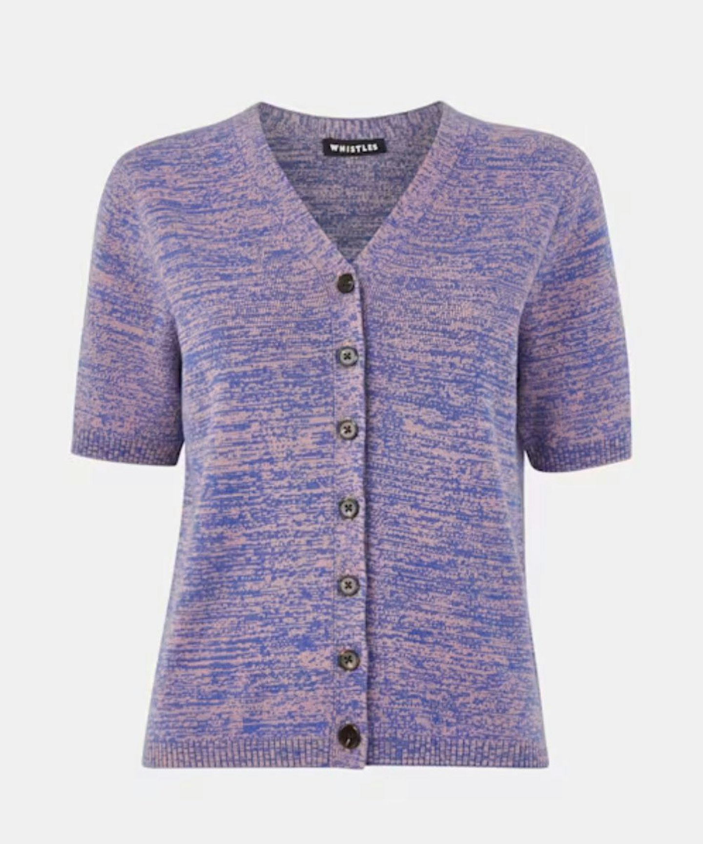 Whistles Blue Short Sleeve Twist Cardigan