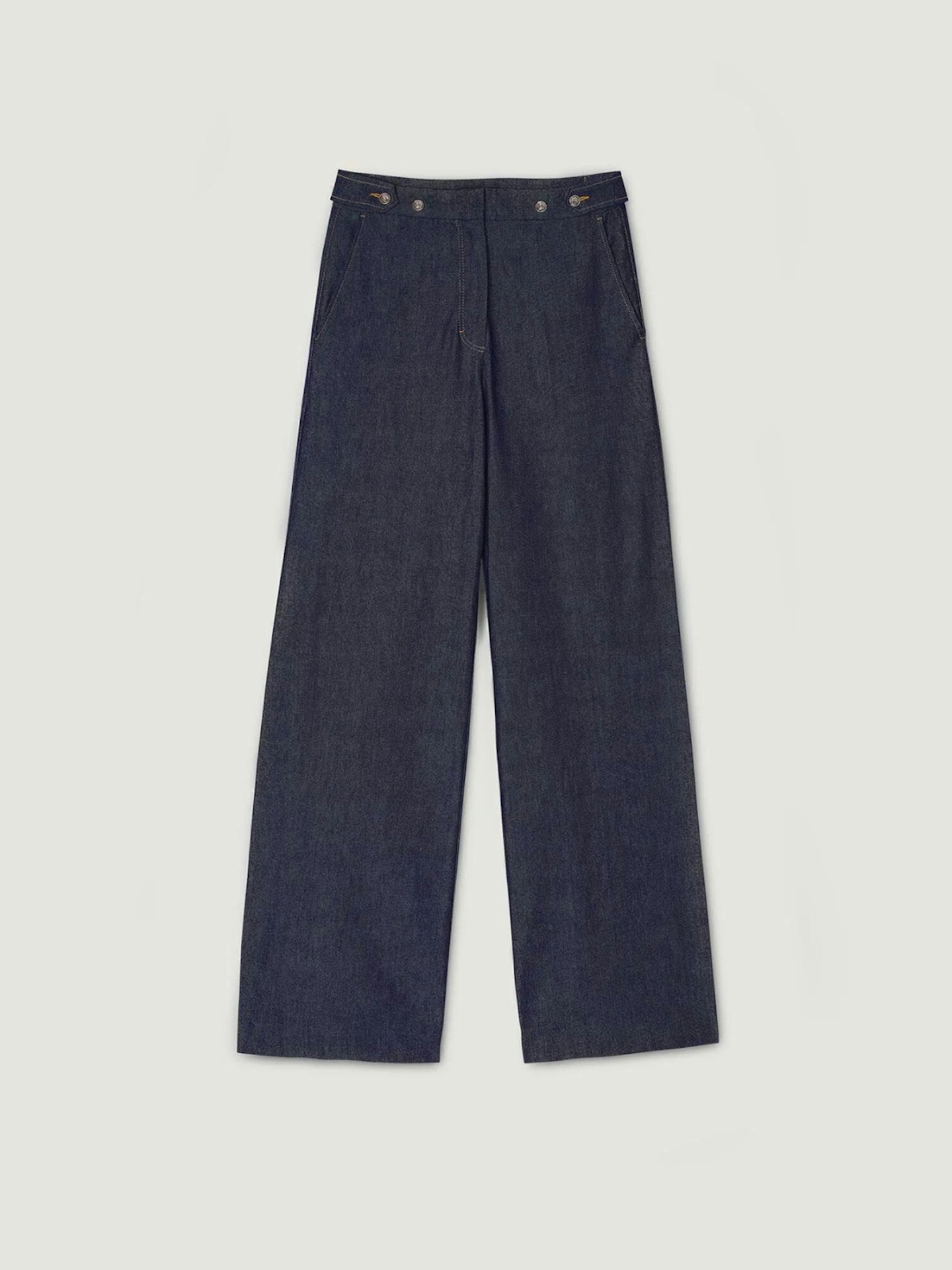 Sandro, Raw Denim Wide-Leg Jeans