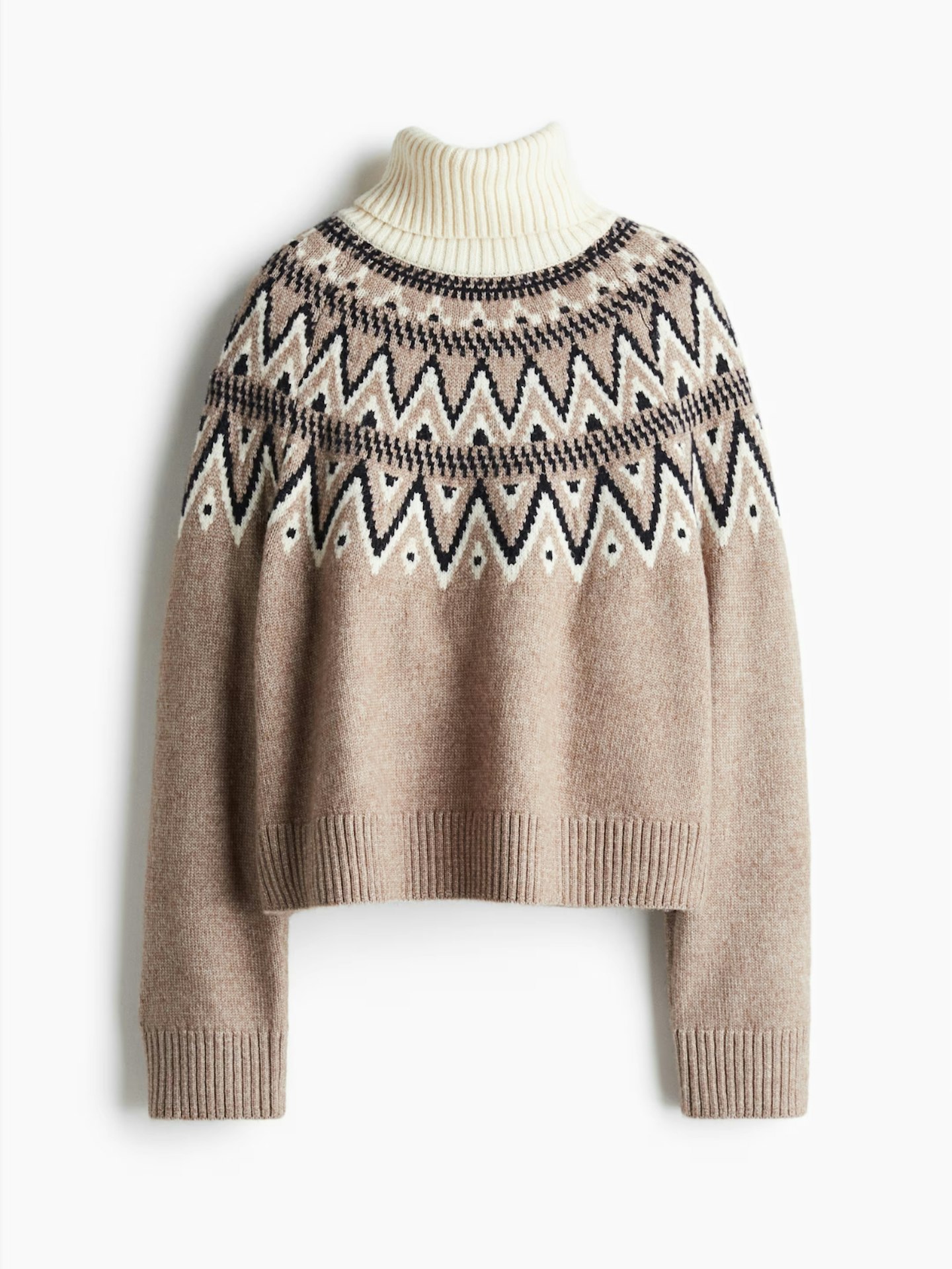 H&M, Jacquard-Knit Polo-Neck Jumper