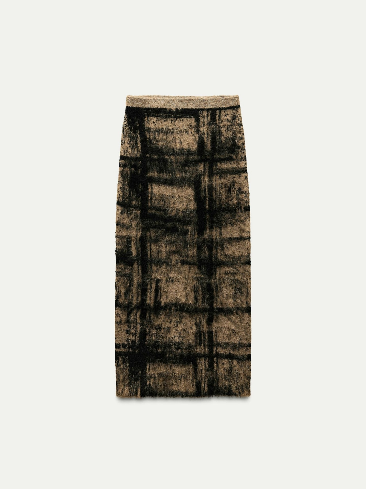 Zara, Check Jacquard Knit Skirt