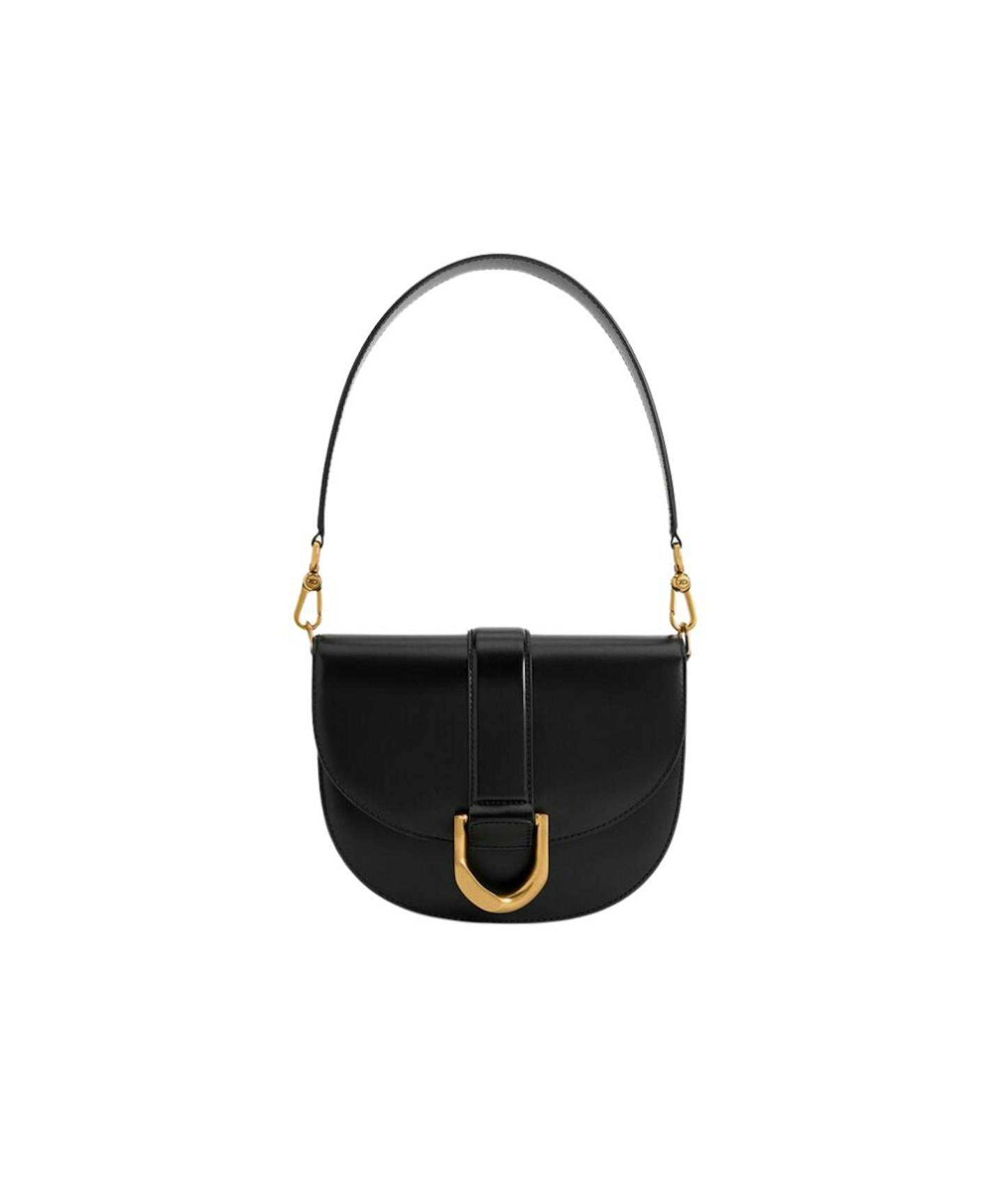 Gabine Leather Saddle Bag – Black 