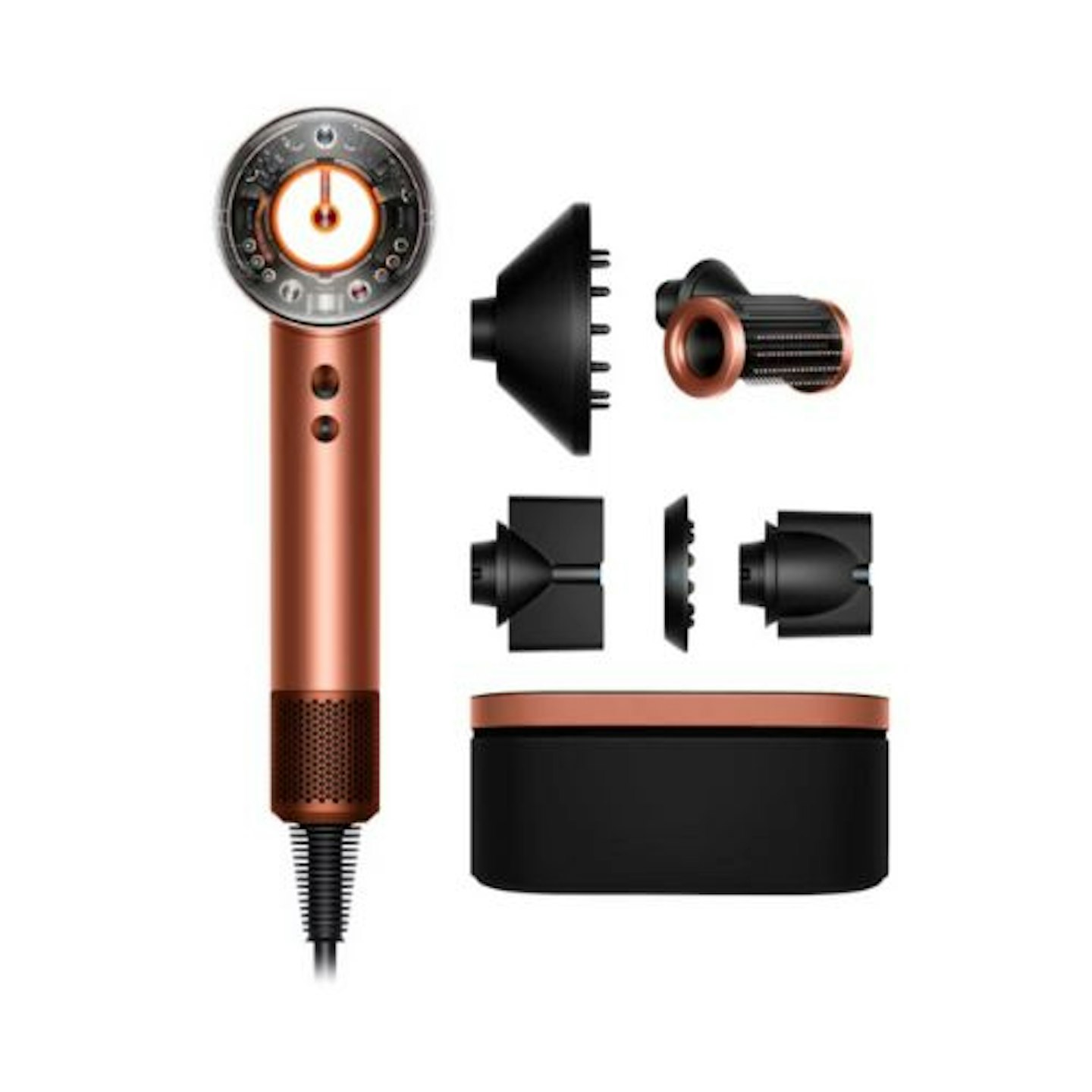 Dyson Supersonic Nural™ Hair Dryer Straight To Wavy In Amber Silk And Pink Champagne