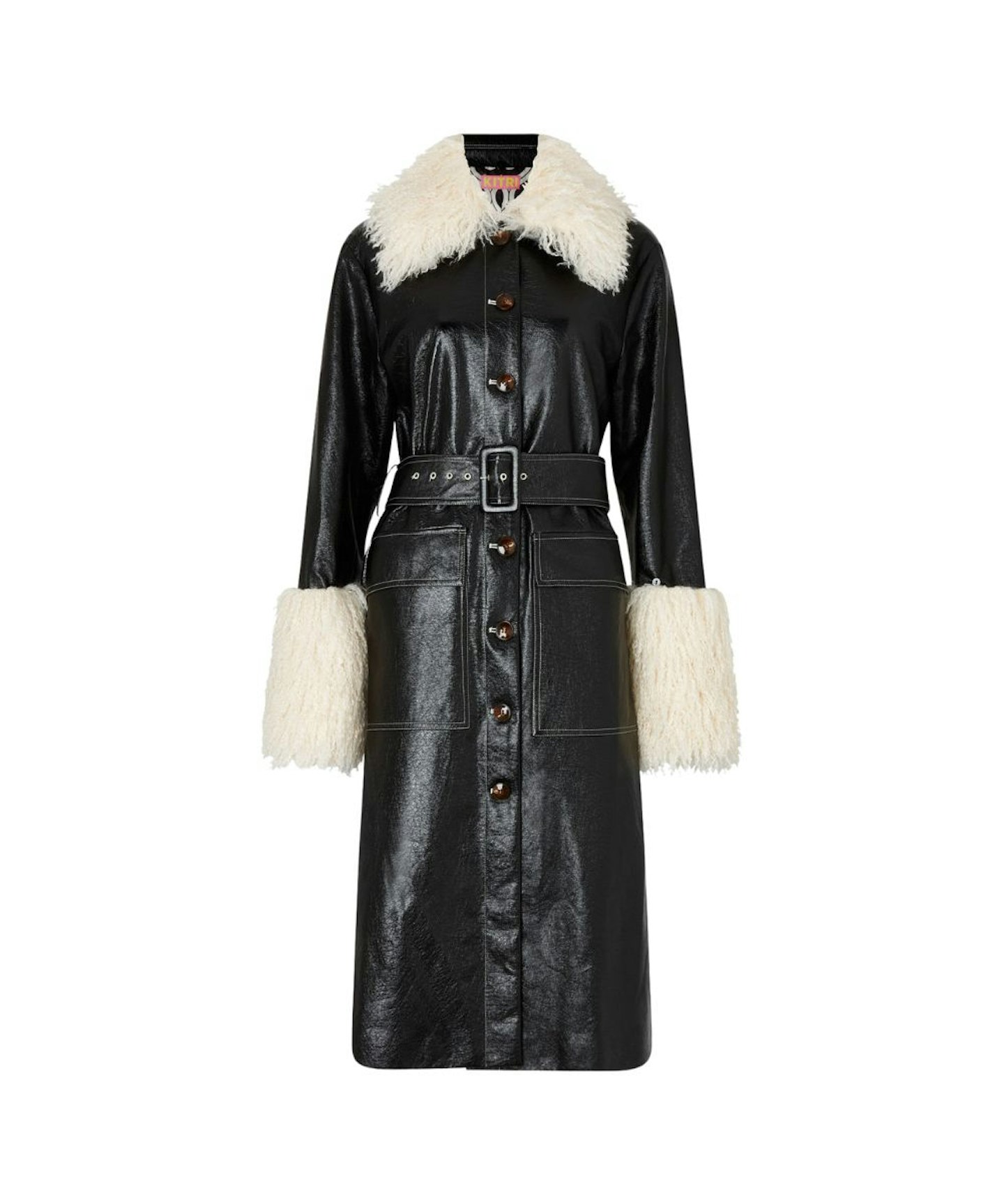 Kitri Simone Black Vinyl Coat