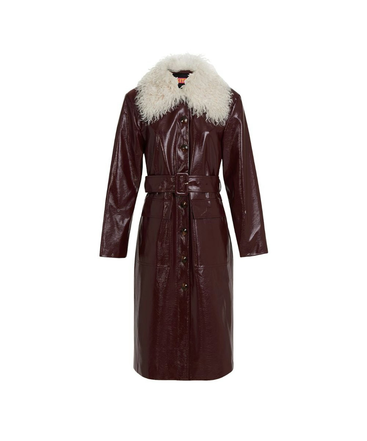 Kitri Simone Burgundy Vinyl Coat