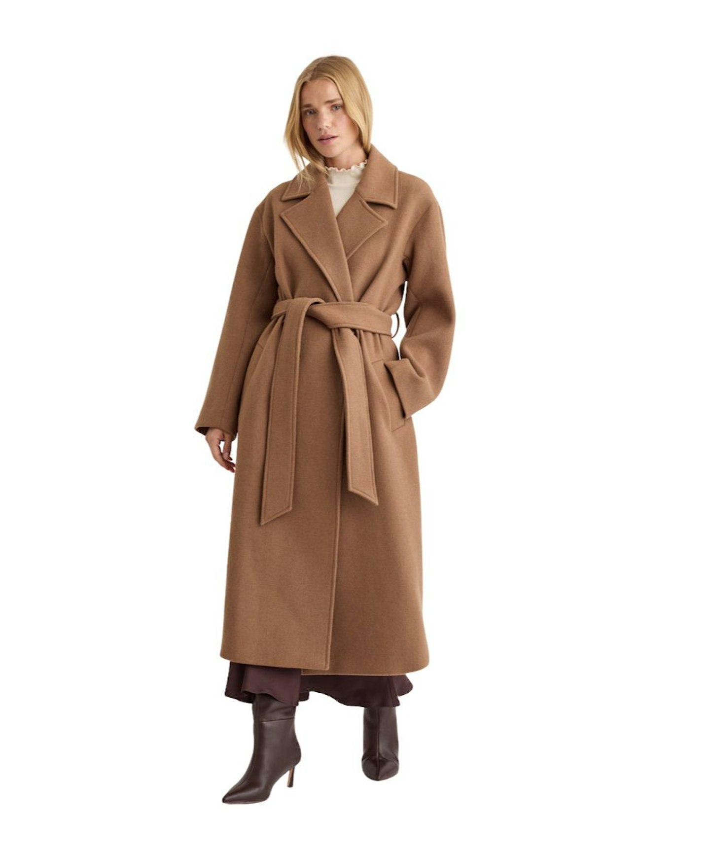 Nobody's Child Oversized Belted Wool Blend Coat