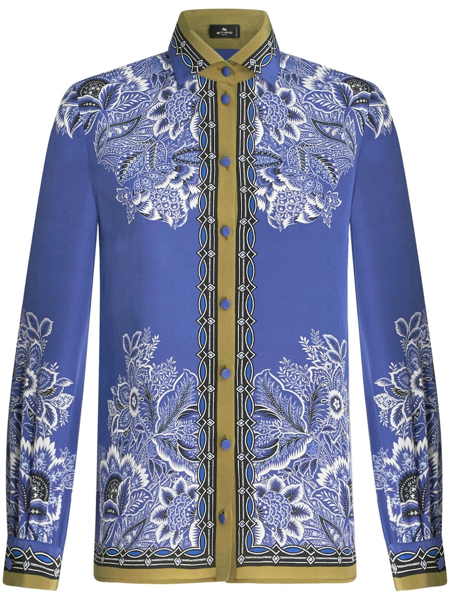 ETRO Bandana-Print Silk Crepe Shirt