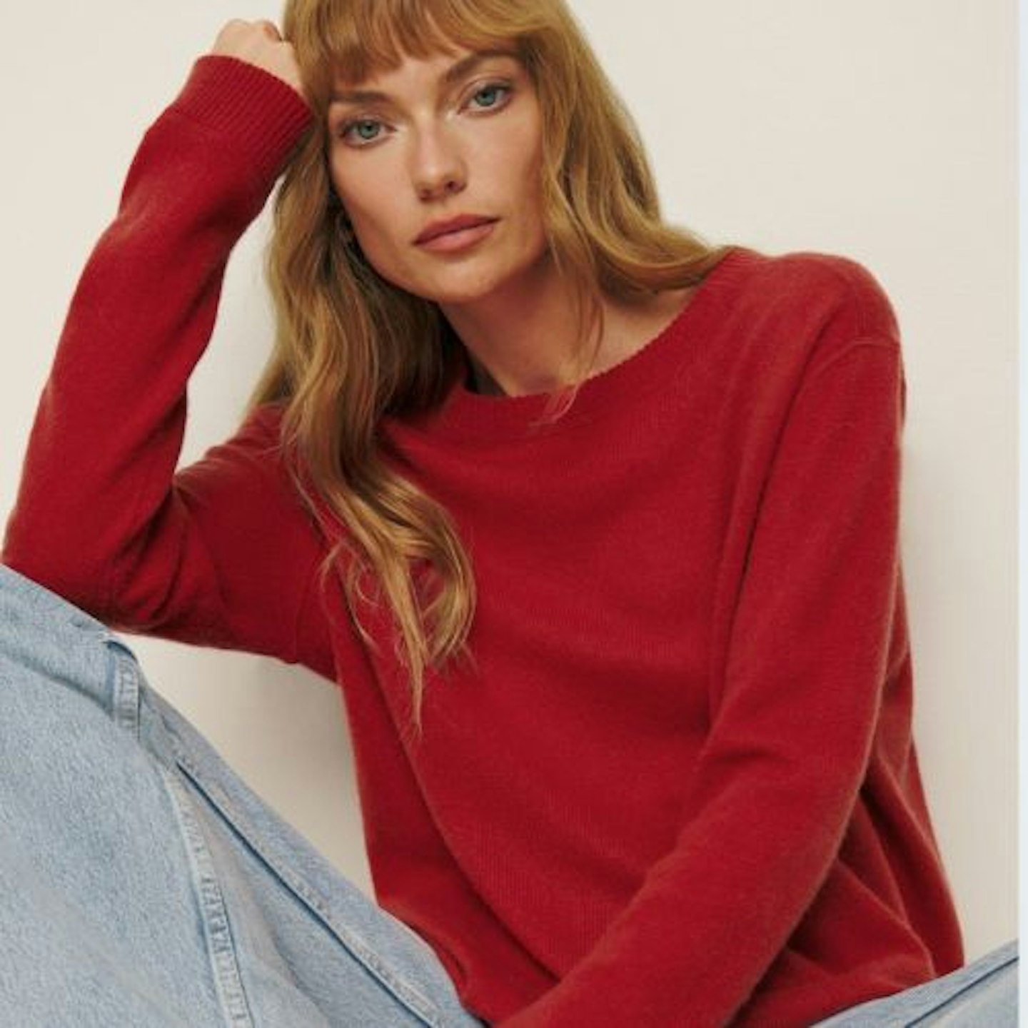 Cashmere Boyfriend Sweater Red