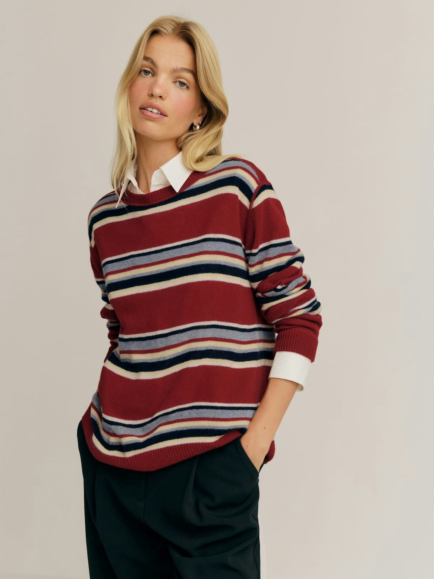 Reformation, Striped Cashmere Jumper