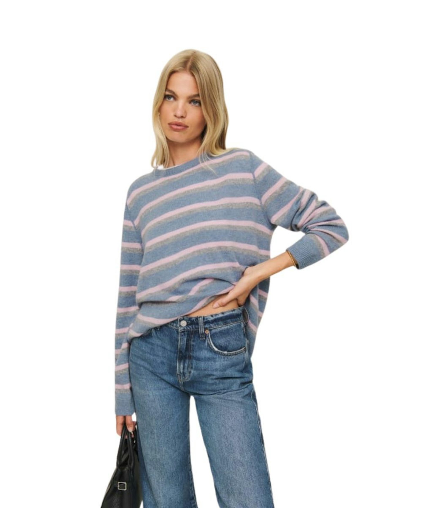 Reformation Cashmere Boyfriend Sweater blue