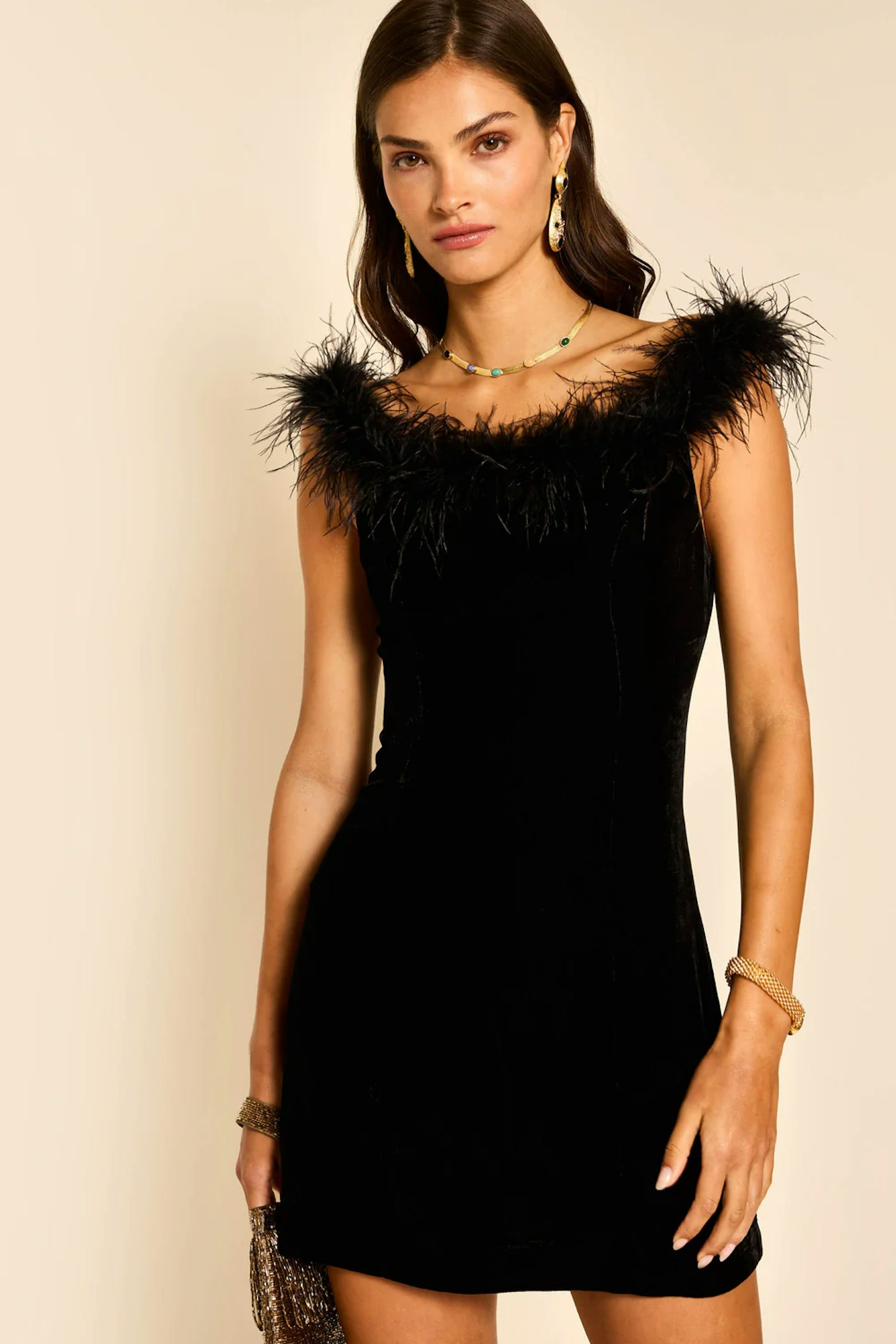 rixo feather dress