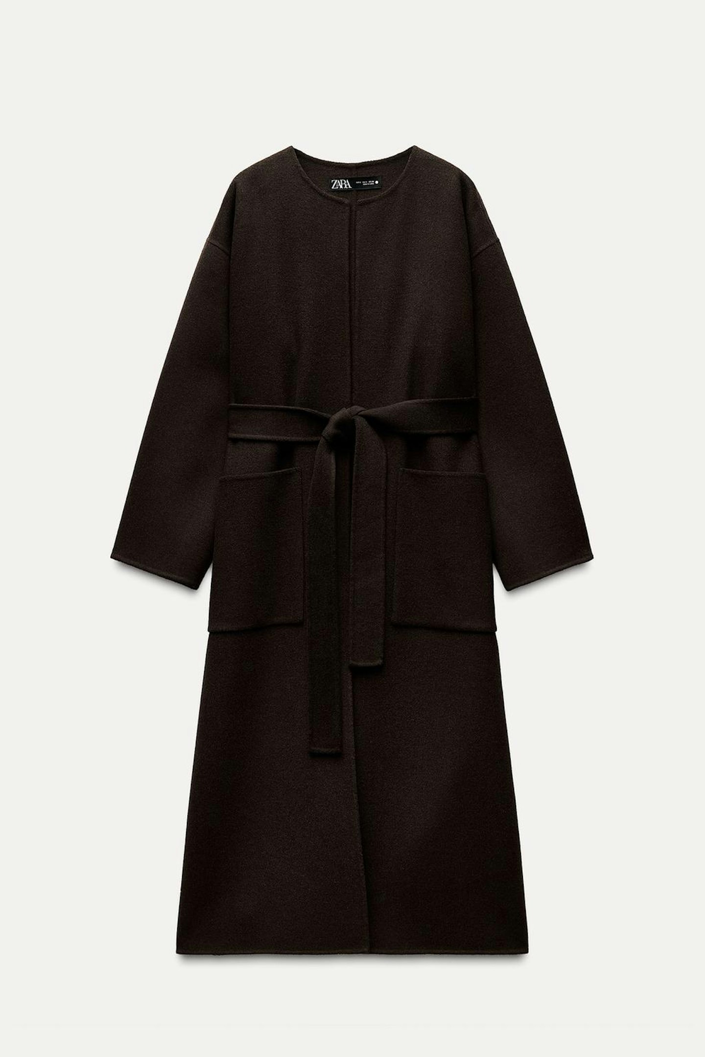 Zara, ZW Collection Belted Wool Blend Coat