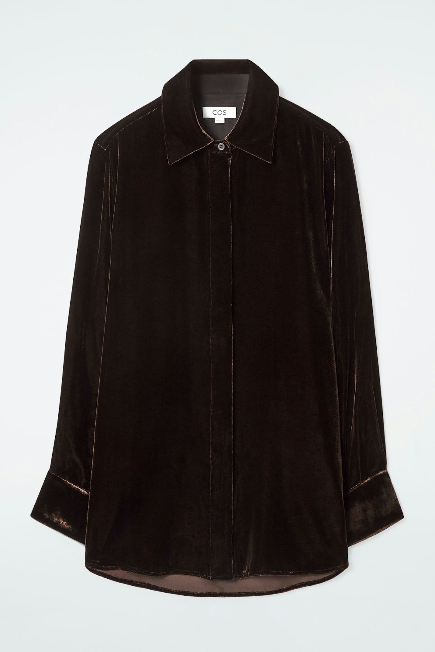 COS brown velvet shirt