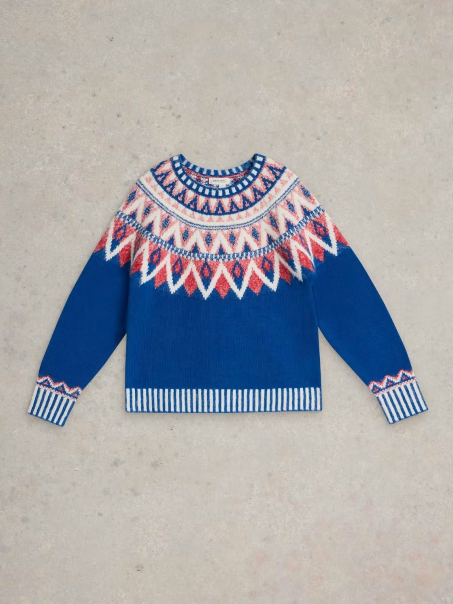 White Stuff, Wool Blend Fair Isle Crew Neck Jumper