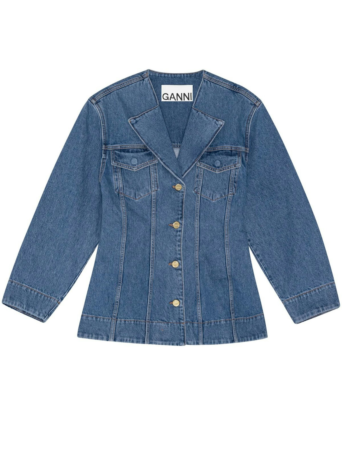 Ganni Tailored Denim Blazer