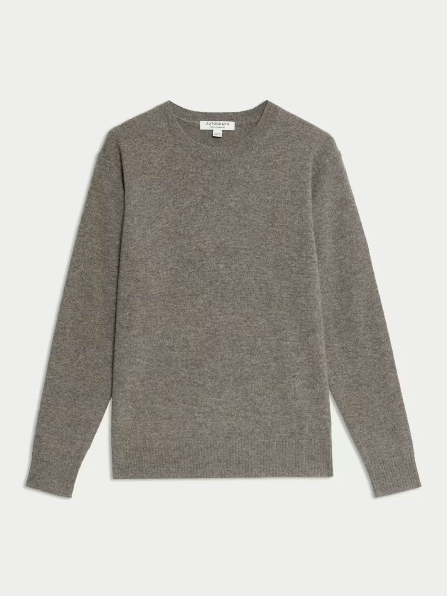 Pure Cashmere Textured Crew Neck Jumper