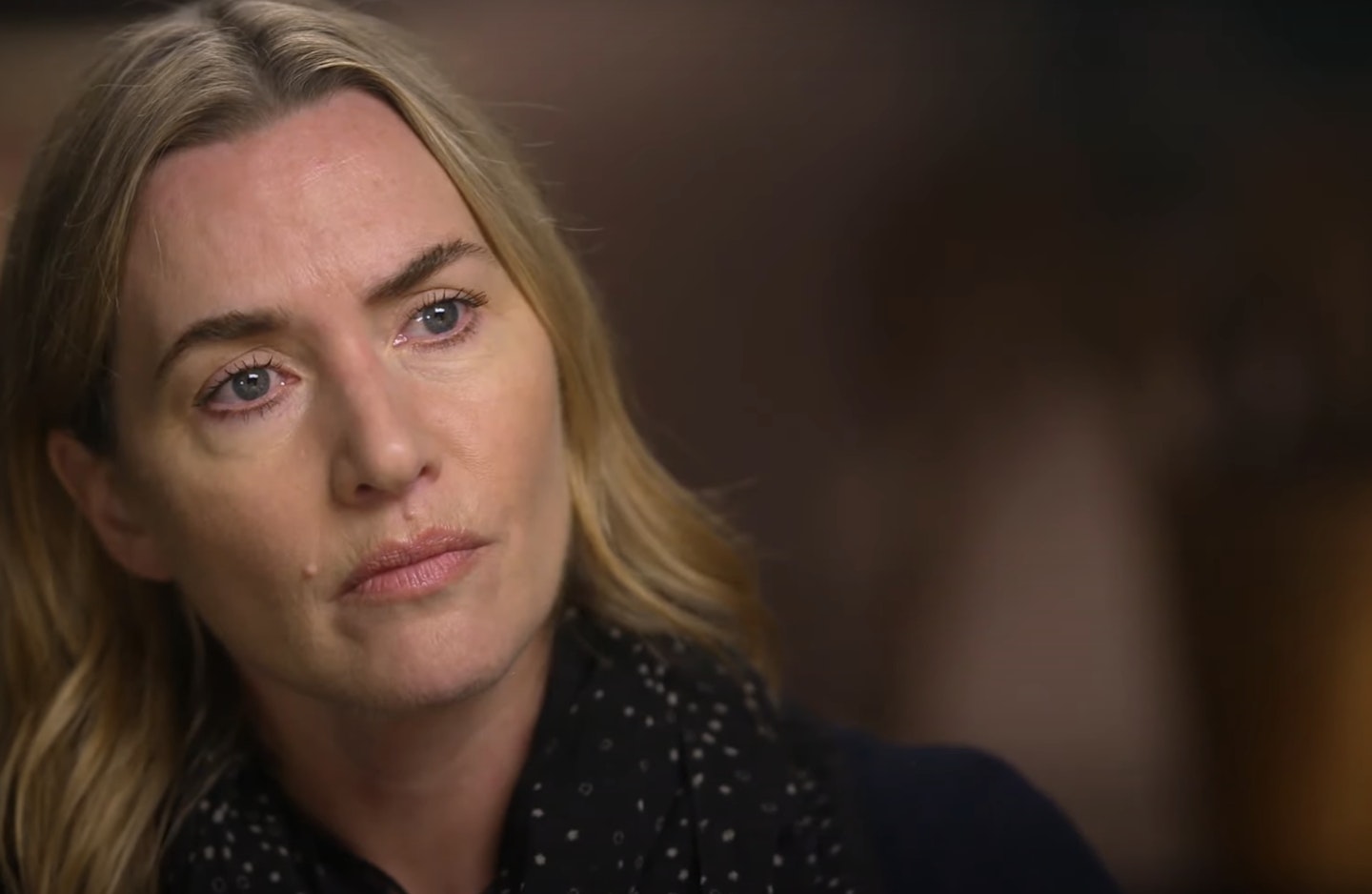 Kate Winslet looks thoughtful in interview