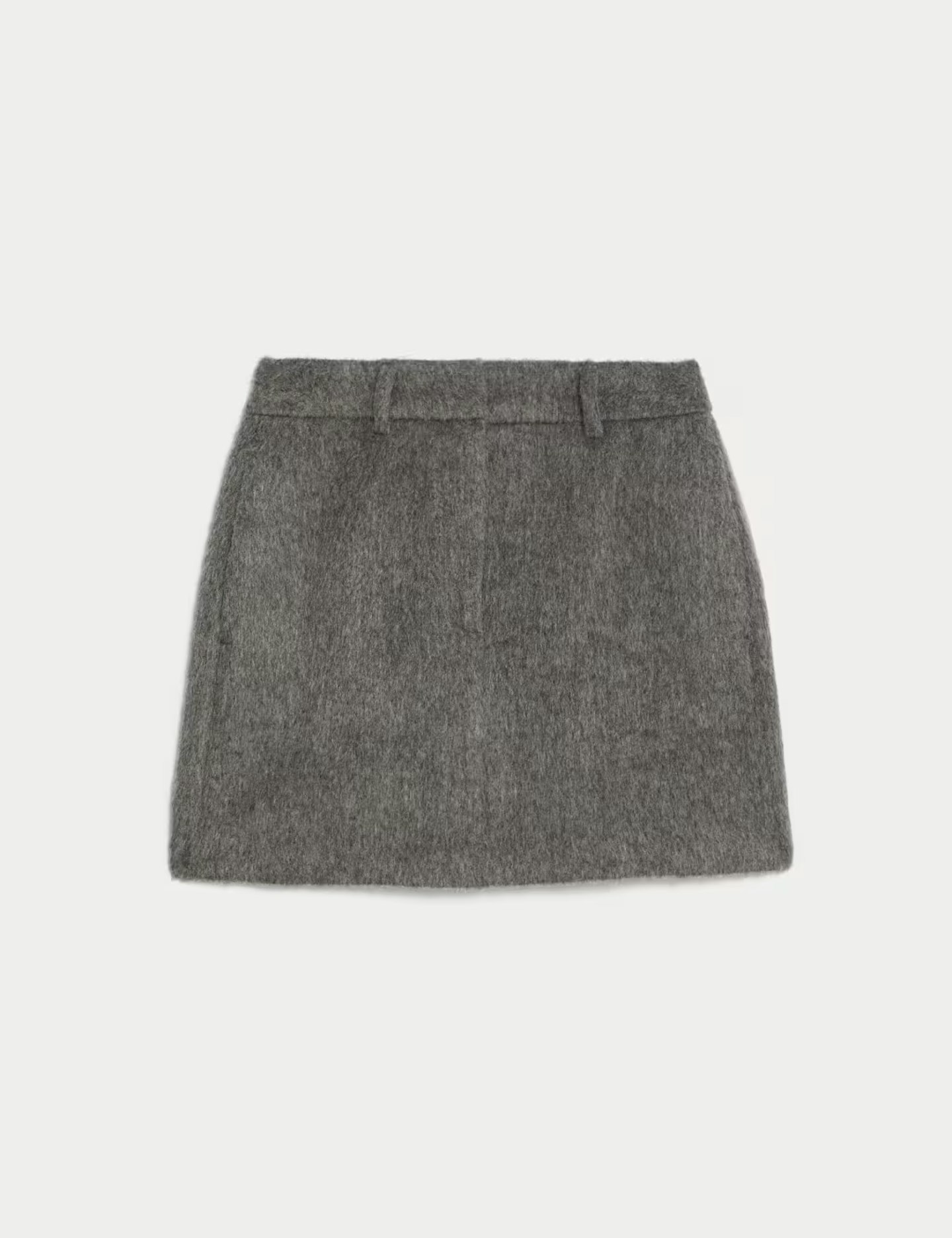 Textured Mini A Line Skirt With Wool