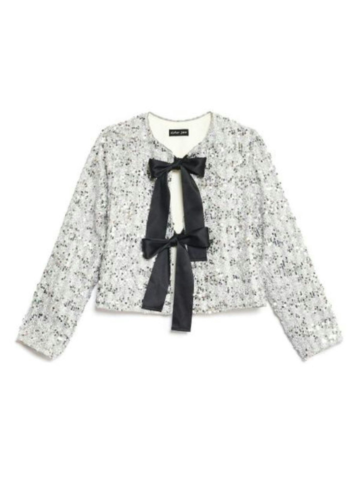 Sister Jane, Contrast Bow Knitted Cardigan