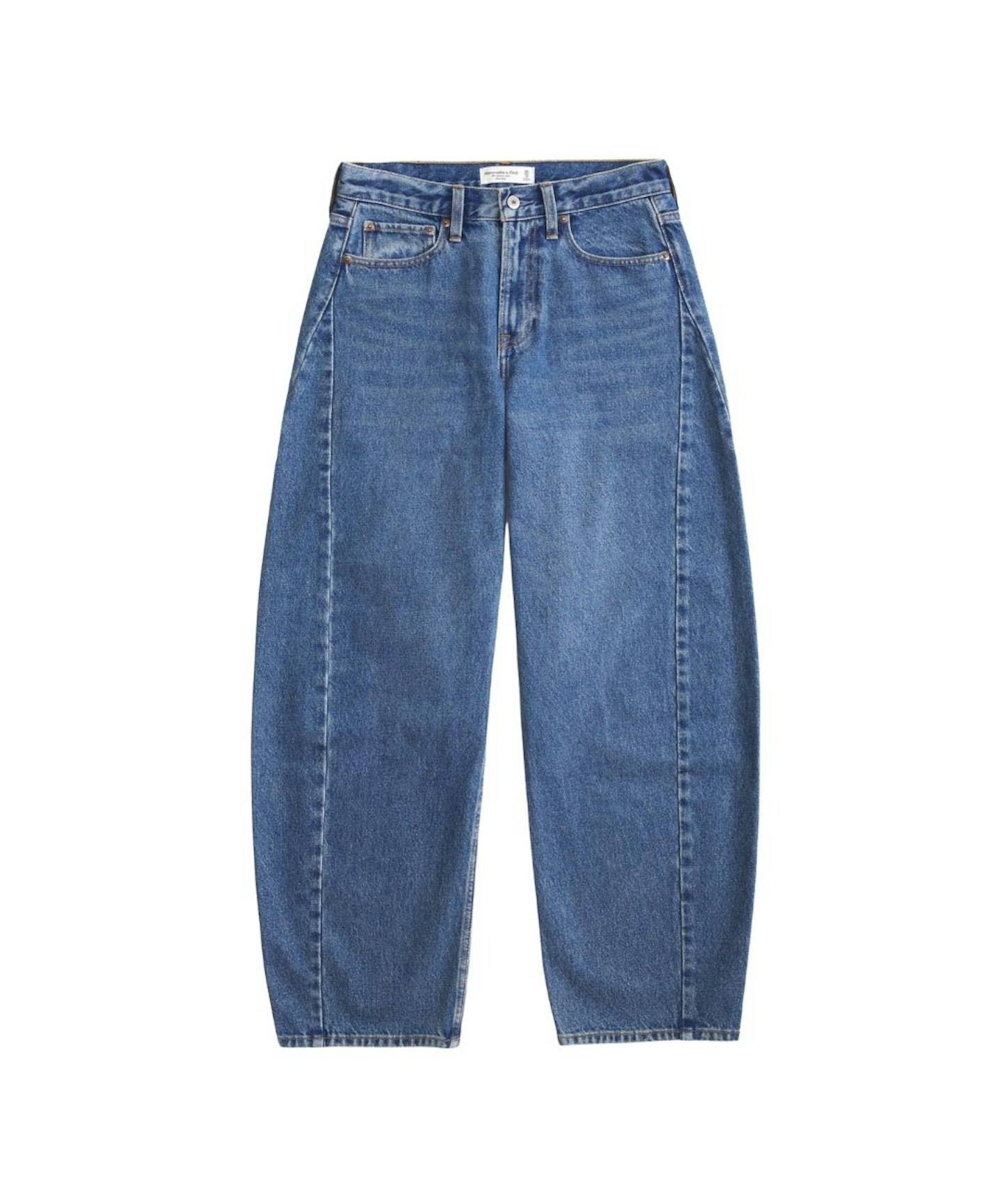 Abercrombie & Fitch Curve Love Mid Rise Barrel Jeans