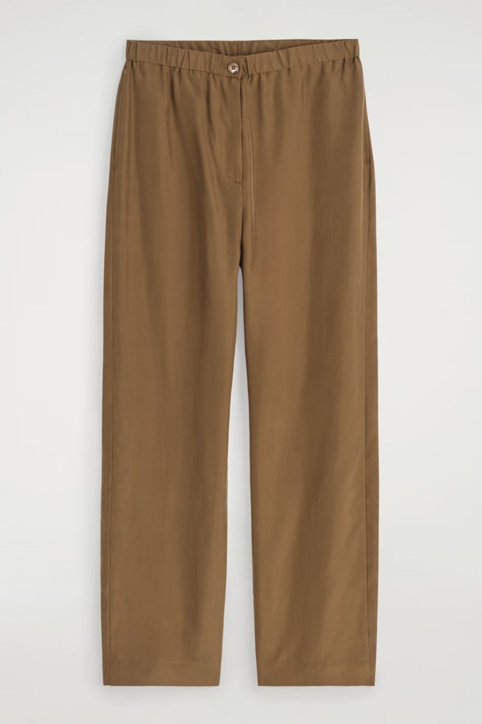 Crinkled Satin Trousers with Chain Belt main image 1