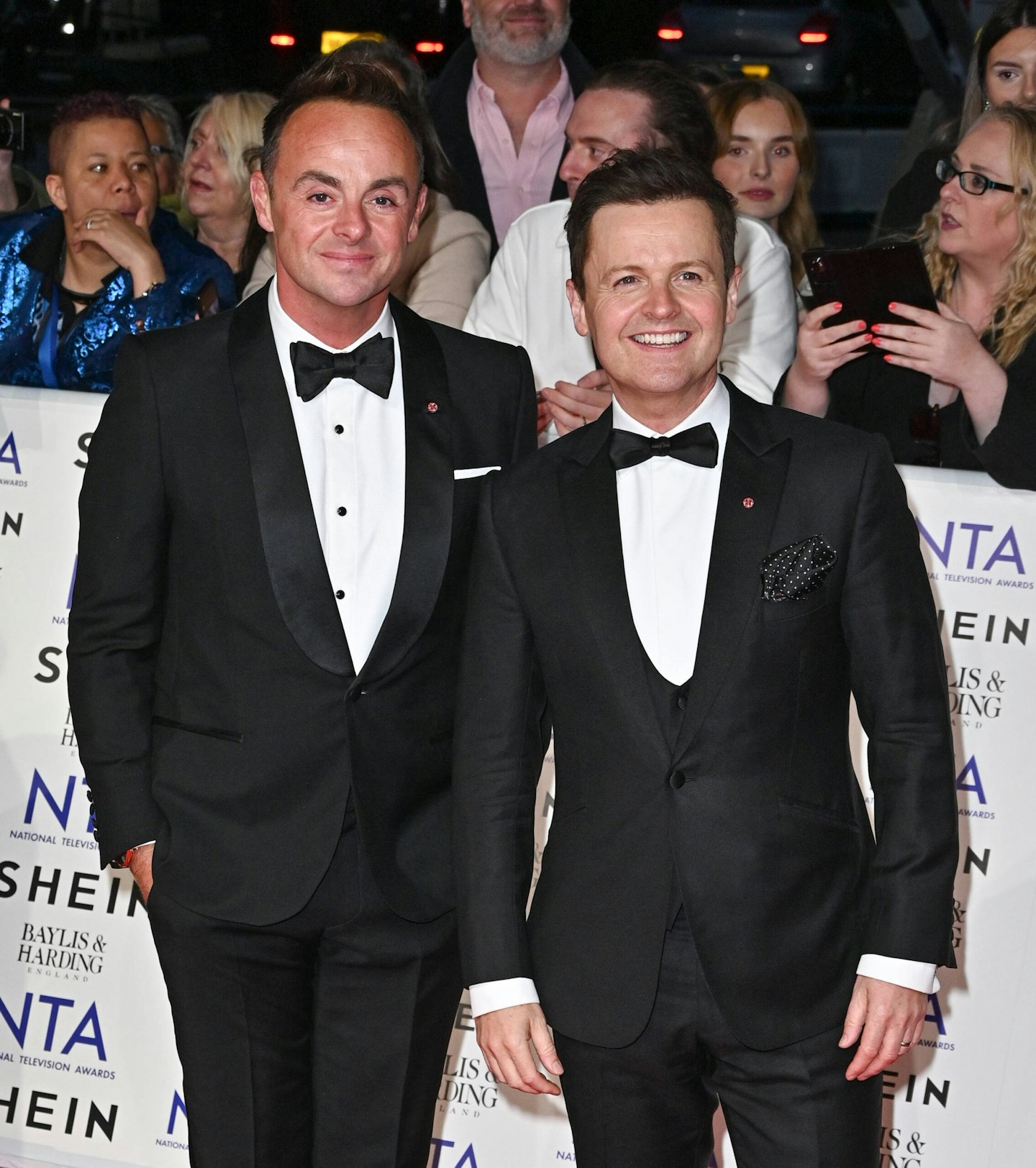 Ant McPartlin and Declan Donnelly wear tuxedos on the red carpet