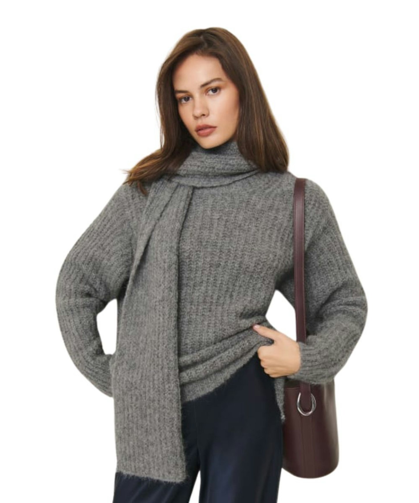 Reformation, Spence Scarf Sweater 