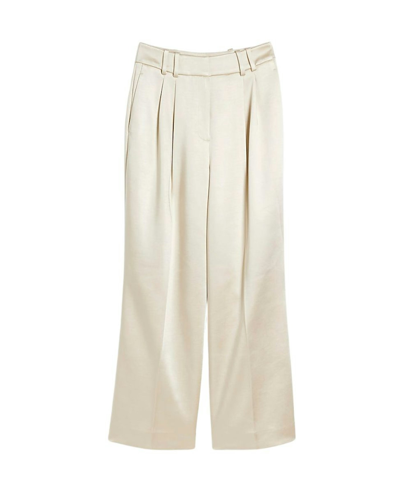 River Island, Cream Satin Trousers