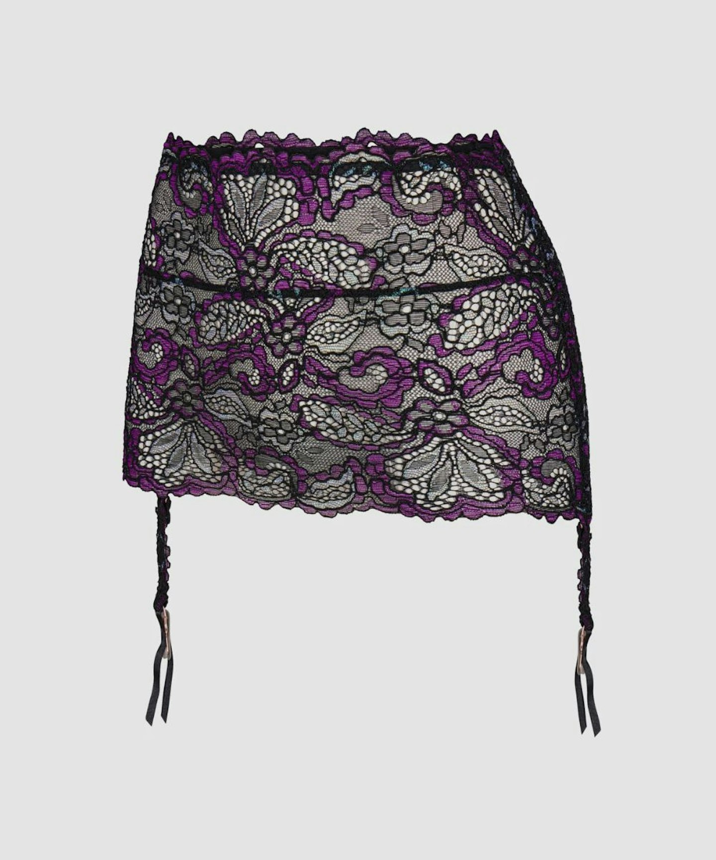 Romantic Corded Lace Metallic Garter Skirt