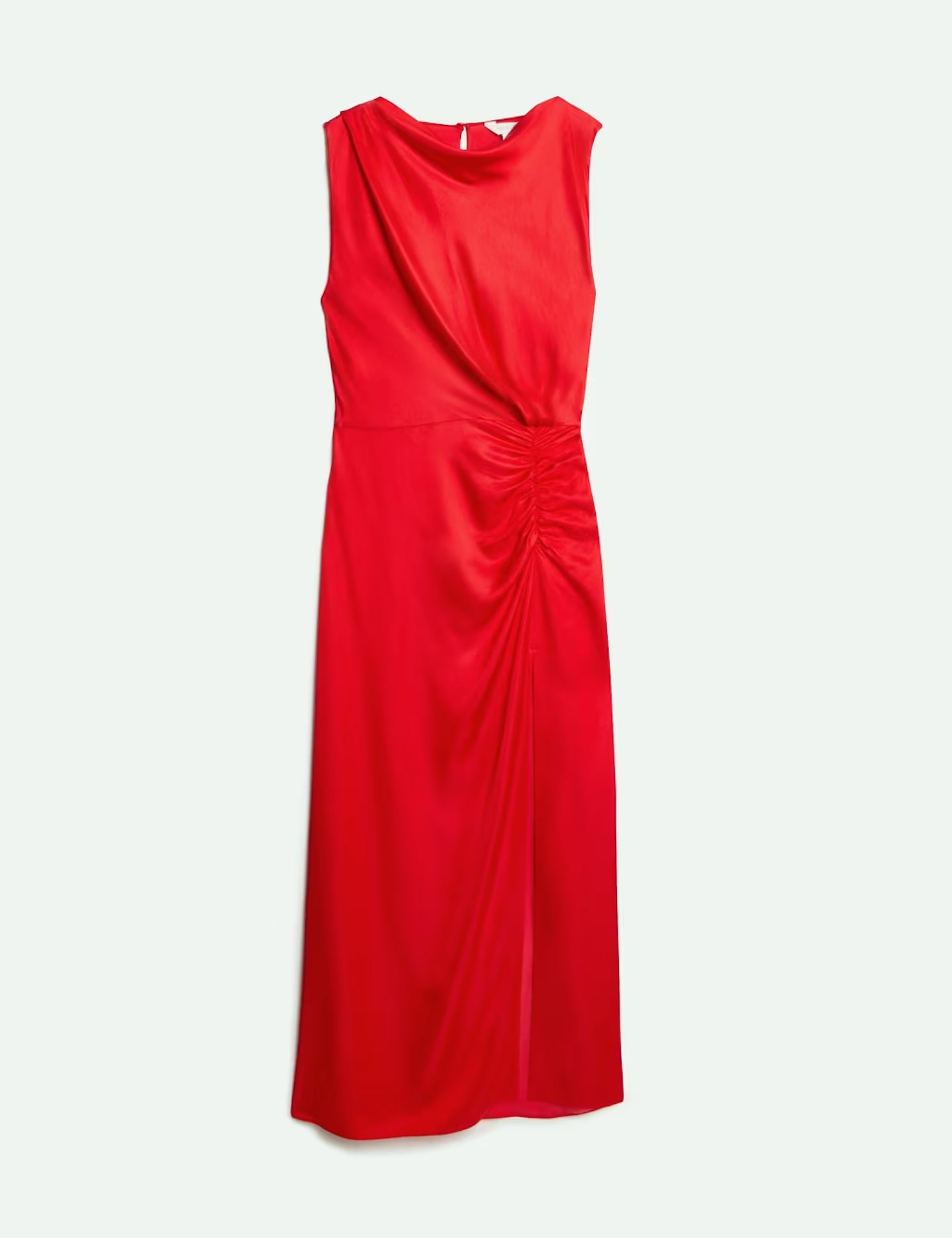 M&S X Sienna Miller, Satin Ruched-Detail Maxi Dress