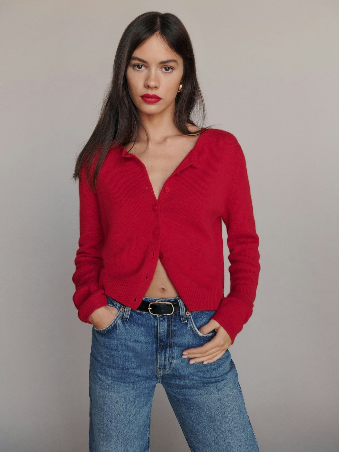 Clara Cashmere Crew Cardigan reformation
