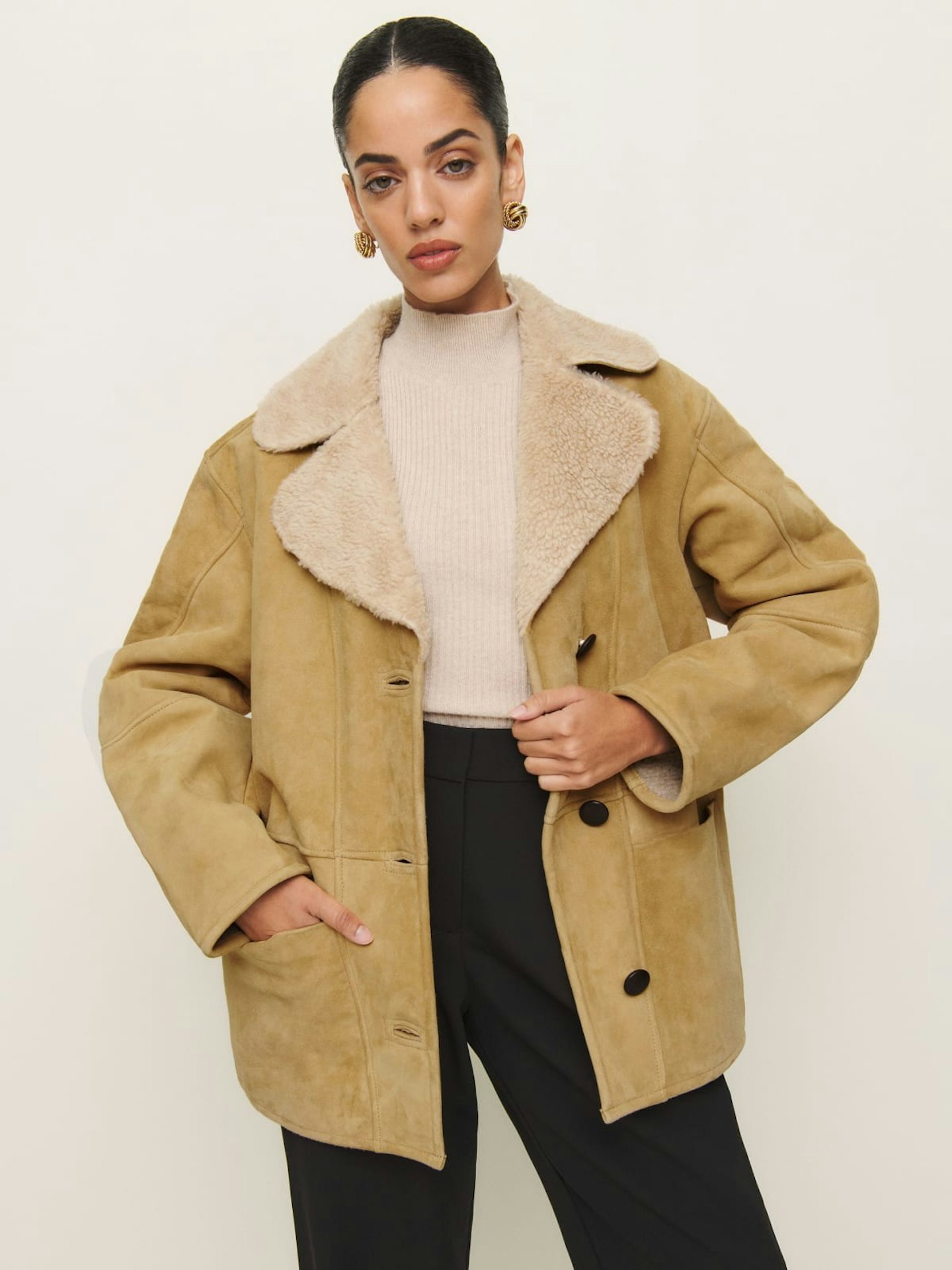 reformation Veda Luca Suede Jacket