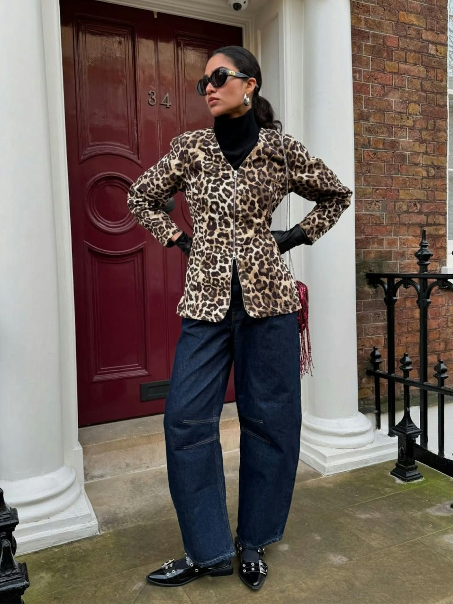 Aligne Leopard Denim Jacket