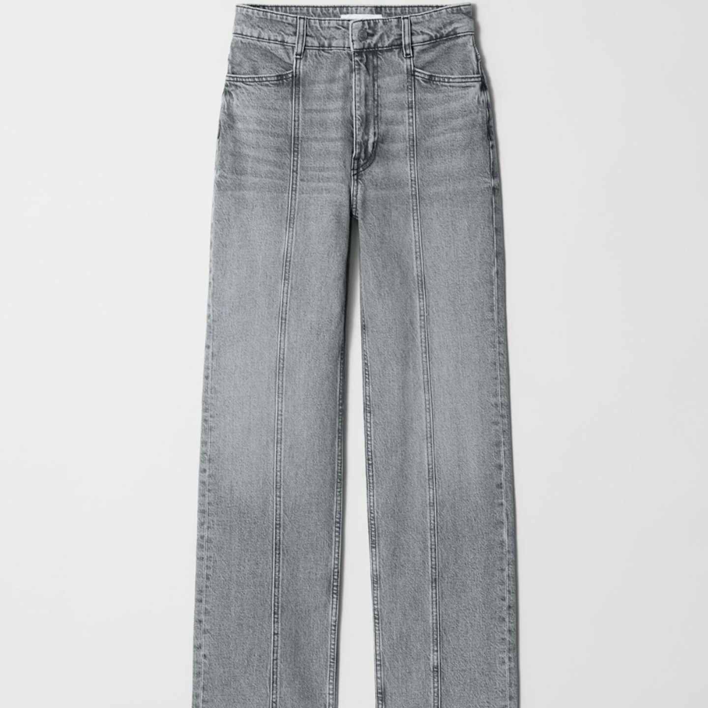 &other stories grey seam detail jeans