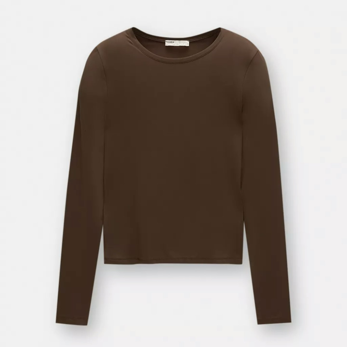 pull & bear brown long sleeve top