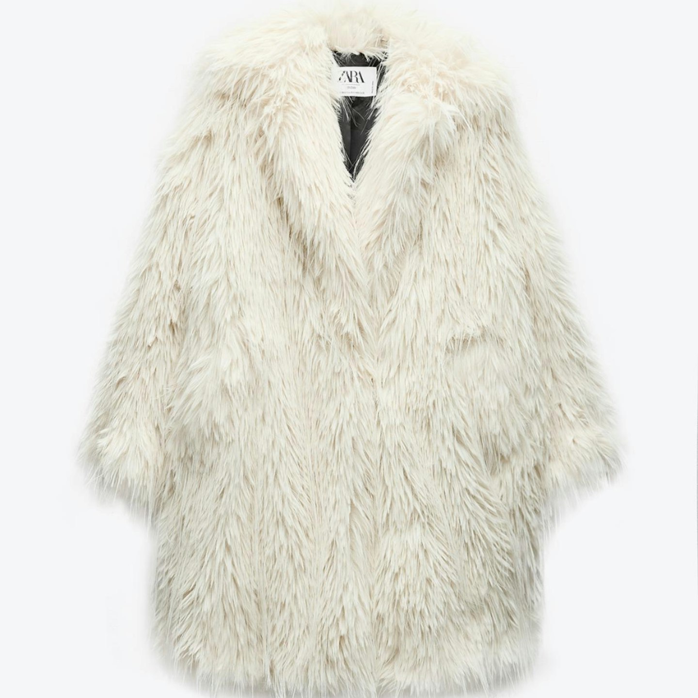 zara shaggy faux fur coat