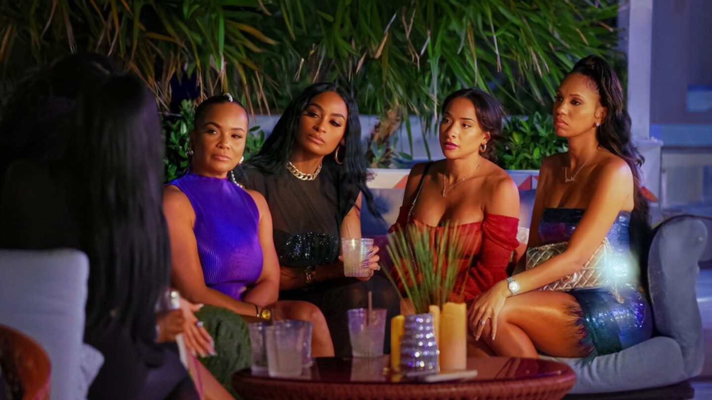 Sharelle Rosado (far left) with her WAGs To Riches co-stars