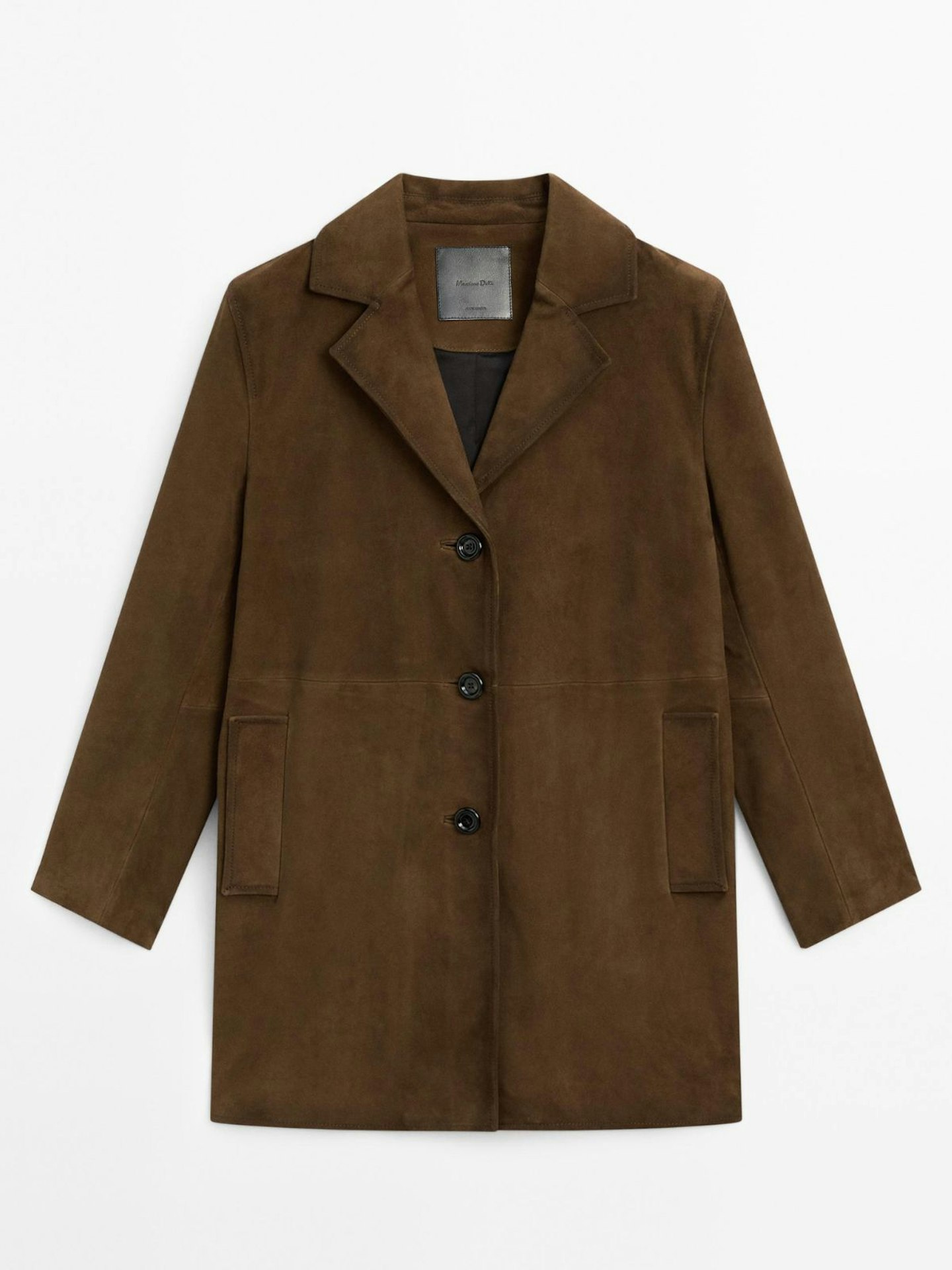 Massimo Dutti, Lined Suede Leather Coat