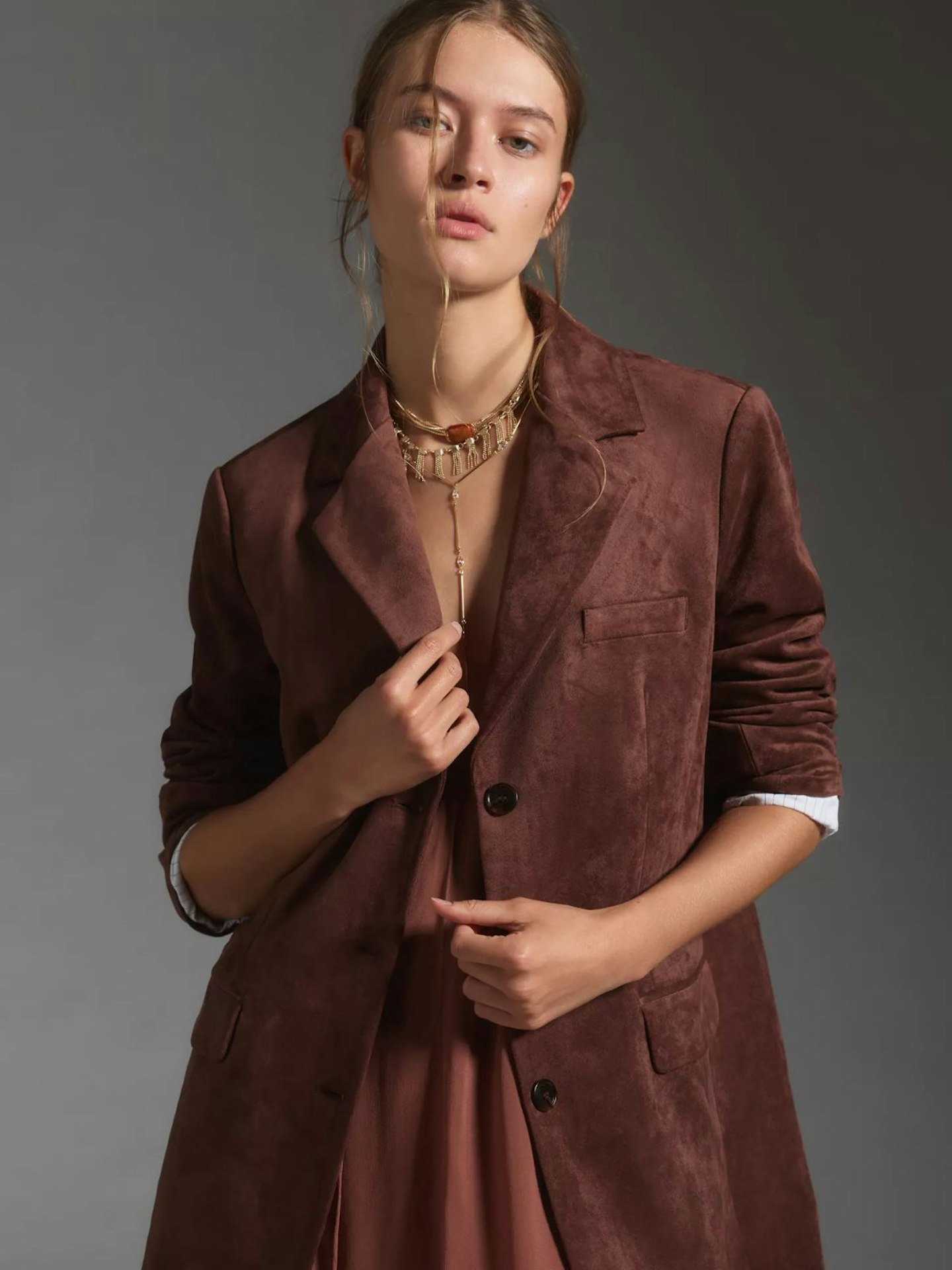 Anthropologie, Dolan Faux-Suede Boyfriend Blazer