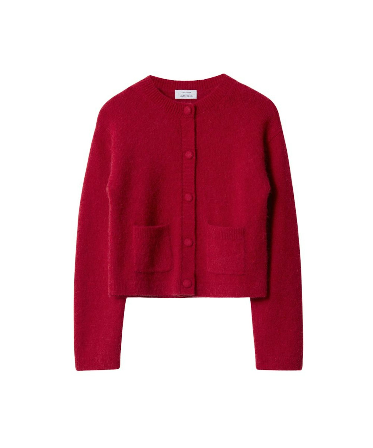 & Other Stories, Boxy Crew-Neck Red Cardigan